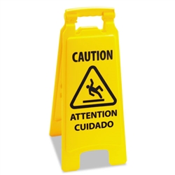 Boardwalk Caution Safety Sign For Wet Floors, 2-Sided - 1 Each