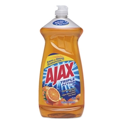 AJAX Triple Action Liquid Dish Soap Detergent - Antibacterial Orange - 6 x 52oz