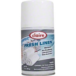 Claire Brand Metered Air Freshener Deodorizer Refill Cans FRESH LINEN Scent 12ct