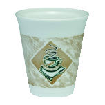 Dart Cafe G Coffee Design Printed Foam Cups 8 Ounce Foam Cups 1000ct