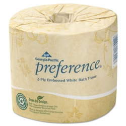 Georgia Pacific 2-Ply Preference Toilet Tissue Paper Rolls 4" x 4 1/20" - 80 x 550ct