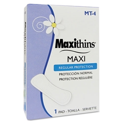 Hospeco Maxi-Thins Sanitary Napkins 250 Individually Boxed Pads Fit Vending Machines