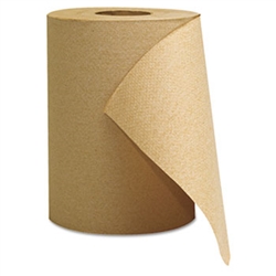 In-House Brand Economy Natural Brown Hardwound Paper Hard Roll Hand Towels 8" x 12 Rolls x 350' Each