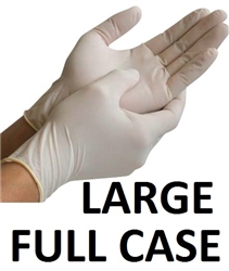 In-House Brand Disposable Powder Free LATEX Gloves 10 x 100ct LARGE