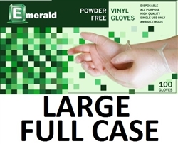 Disposable Powder Free Vinyl Daycare Gloves 10 x 100ct LARGE