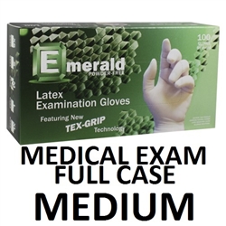 Emerald Disposable Powder Free LATEX Medical Exam Gloves 10 x 100ct MEDIUM