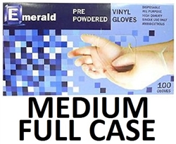 Disposable Pre-Powdered Vinyl Daycare Gloves 10 x 100ct MEDIUM