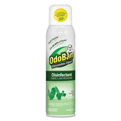 Odoban Disinfectant Fabric & Air Freshener Deodorizer Spray - Eucalyptus Scent - 12 x 14oz Aerosol Cans