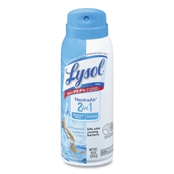 LYSOL 2 in 1 Neutra Air Freshener Disinfectant Spray Driftwood Waters Scent - 6 x 10oz Aerosol Cans