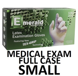 Emerald Disposable Powder Free LATEX Medical Exam Gloves 10 x 100ct SMALL