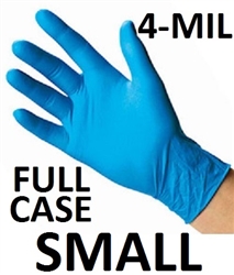 Disposable Powder Free BLUE NITRILE Gloves 10 x 100ct SMALL