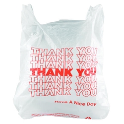 In-House Brand Plastic Thank You T-Shirt T-Sack Bags - 500ct