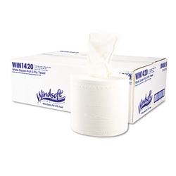 WINDSOFT PAPER White 2-Ply Center-Pull Hand Towels - 6 x 660'