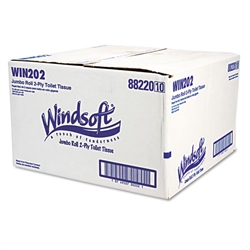 WINDSOFT PAPER 9" Premium JRT Jumbo Roll Toilet Tissue Paper 12 x 1000'