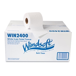 WINDSOFT 2-Ply Toilet Tissue Paper 4 x 3 3/4 - 24 x 400ct