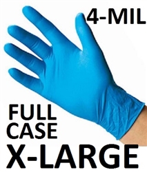 Disposable Powder Free BLUE NITRILE Gloves 10 x 100ct X-LARGE