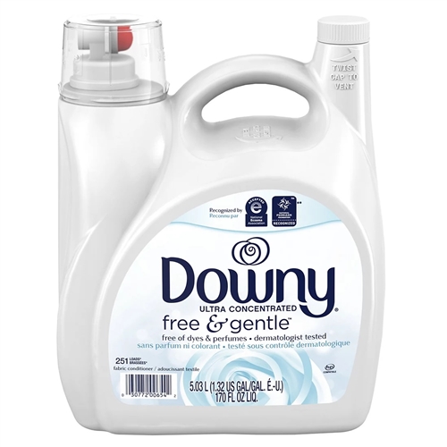 Downy Free and Gentle Ultra Liquid Fabric Conditioner Fabric Softener - 251  Loads - 170oz