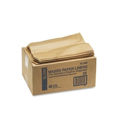 Hospeco Kraft Waxed Paper Liner Bags for Wall Mount Receptacles - 500ct